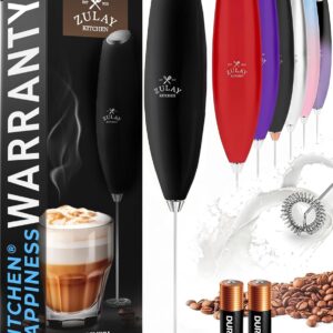 Zulay Kitchen Handheld Milk Frother, Black