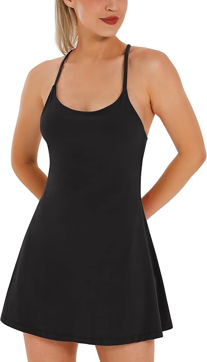 Ewedoos Women’s Tennis Dress with Built-In Bra and Shorts