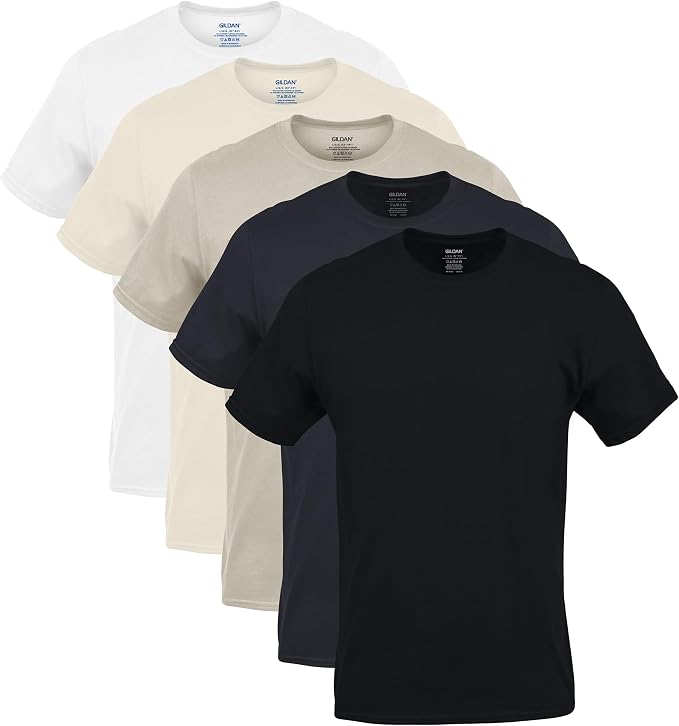 Gildan Men’s Crew T-Shirts, G1100, 5-Pack, Medium