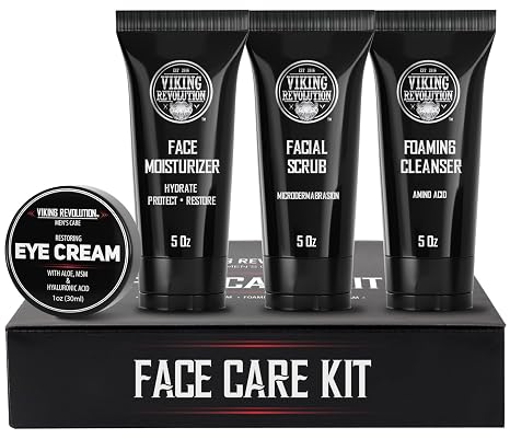 Viking Revolution Men’s Facial Skin Care Kit, 4-Piece